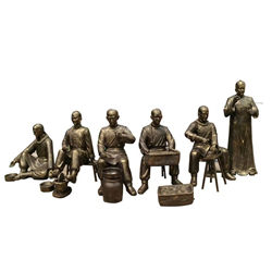 中醫文化銅雕塑